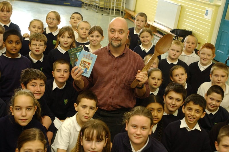 Canadian author Simon Rose got a huge following when he came to Stanhope Primary School in South Shields in 2004. Can you spot someone you know?
