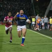 Coach Rohan Smith says he is looking forward to working with Ryan Hall - seen scoring the try which secured the league leaders' shield for Leeds 10 years ago - at Leeds Rhinos next season. Picture by Allan McKenzie/SWpix.com.