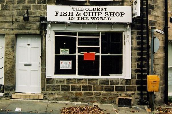Did you enjoy fish and chips from here back in the day? A shop front boasting 'The Oldest Fish and Chip Shop in the World' on Sandy Way. Pictured in October 2003.