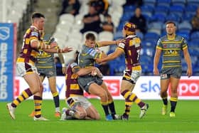 Brad Martin on the ball for Tigers against Huddersfield. Picture by John Rushworth/SWpix.com.