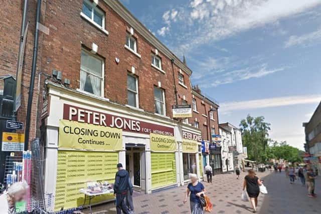 The Peter Jones store, on Little Westgate, Wakefield, closed in January 2025. Google image