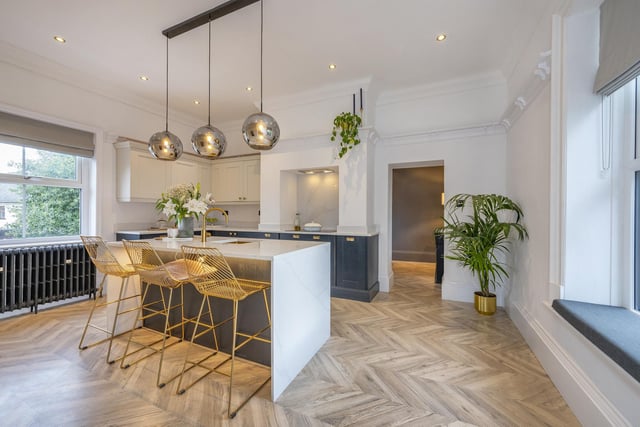 The kitchen has been finished to an incredible standard with a range of two-tone shaker units and accompanying worktops with integral appliances an a Butler's Pantry unit.