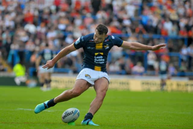 Leeds Rhinos' Jake Connor has been in fine form with the boot over the past couple of games. Picture by Steve Riding.