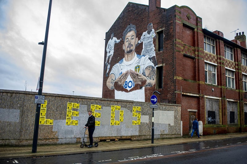 Commissioned by Leeds United, the mural was painted by street artist Akse P19 to celebrate the club's partnership with rapper Jay-Z's entertainment firm, Roc Nation. It is based on The Calls and features former Whites stars Kalvin Phillips, Albert Johansson and Lucas Radebe.
