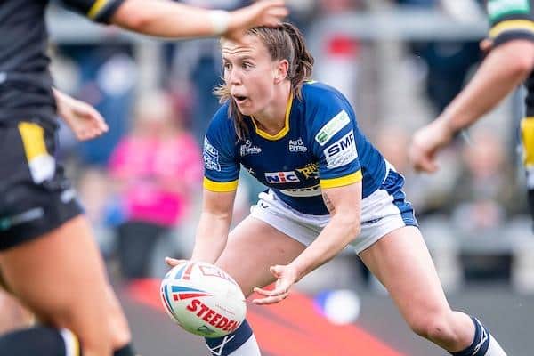 Georgia Hale in action for Rhinos agianst York. Picture by Allan McKenzie/SWpix.com.