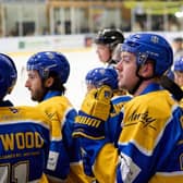 AHEAD OF THE GAME: Cole Shudra (far right) and Jake Wikowski (far left) both grabbed three goals apiece on a weekend which saw Leeds Knights grab a vital four points.  Picture courtesy of Oliver Portamento