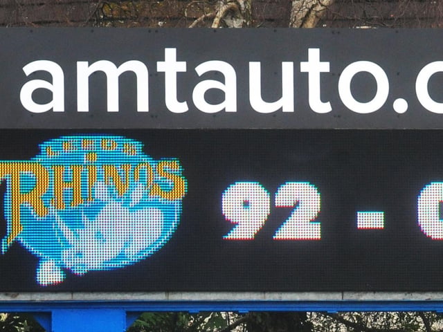 Which four teams did Rhinos keep scoreless in 2025?