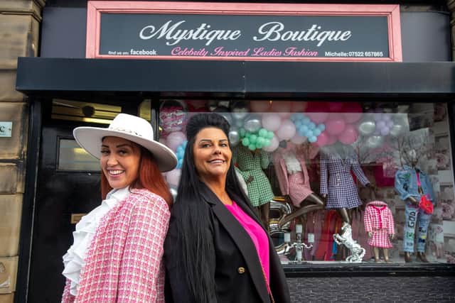 Michelle Robertshaw, right, owner of Mystique Boutique in Morley, pictured with the shop's TikTok star Jess (Photo: Bruce Rollinson)