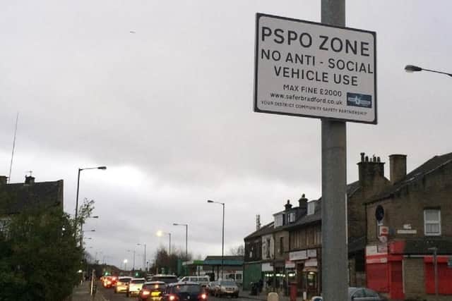 PSPO sign on Leeds Road in Bradford