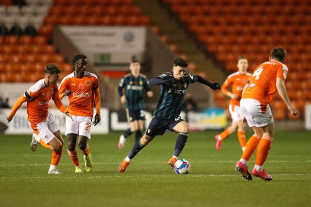 Sam Greenwood during an EFL Trophy match between Blackpool and Leeds United under-21s at Bloomfield Road on November 11.
