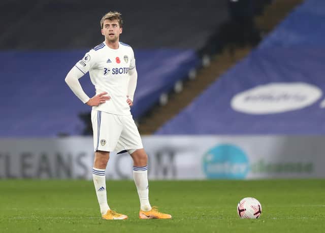 LONDON, ENGLAND - NOVEMBER 07: Patrick Bamford of Leeds United looks dejected after his team concede during the Premier League match between Crystal Palace and Leeds United at Selhurst Park on November 07, 2020 in London, England.