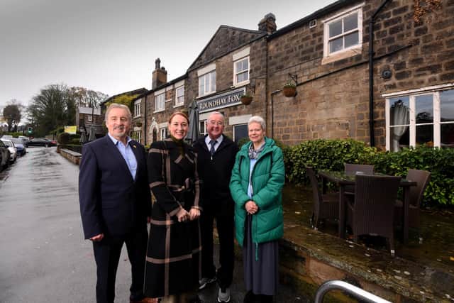 Friends of Roundhay Park have been awarded a King's Award for Voluntary Service. Pictured outside the Roundhay Fox pub, from left, are  Richard Critchley, Sara Dawson, John Roebuck, and Carol Haughton.