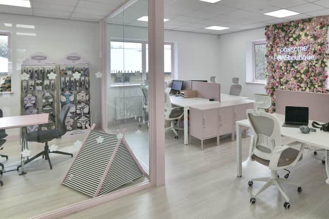 Award-winning commercial interior design experts Design Tonic unveiled their latest high-profile project this week. The Leeds-based brand created a stunning bespoke office space and studio for their latest client, social media sensation Pawsome Paws Boutique.