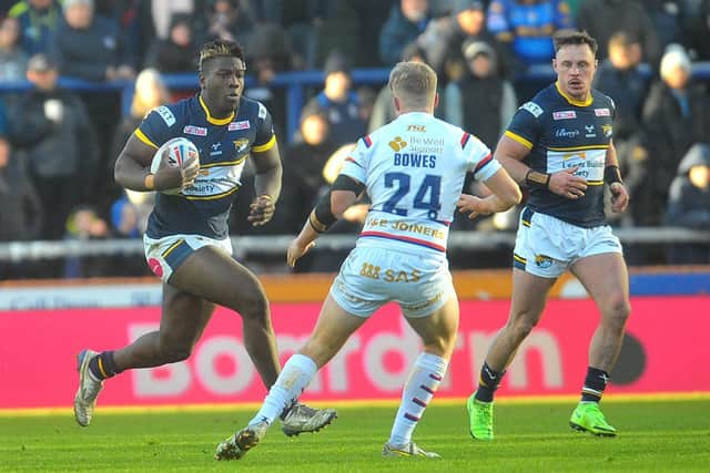 Justin Sangare made his Rhinos debut against Wakefield on Boxing Day.  Picture by Steve Riding.