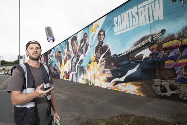 Plaion commissioned street artist Captain Kris to design a mural, drawing inspiration from their latest game Saints Row.