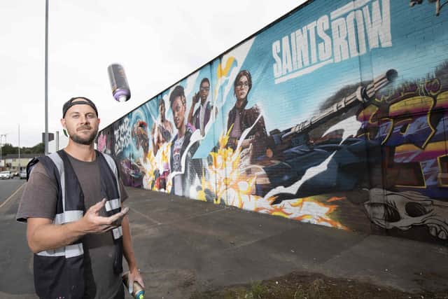 Plaion commissioned street artist Captain Kris to design a mural, drawing inspiration from their latest game Saints Row.