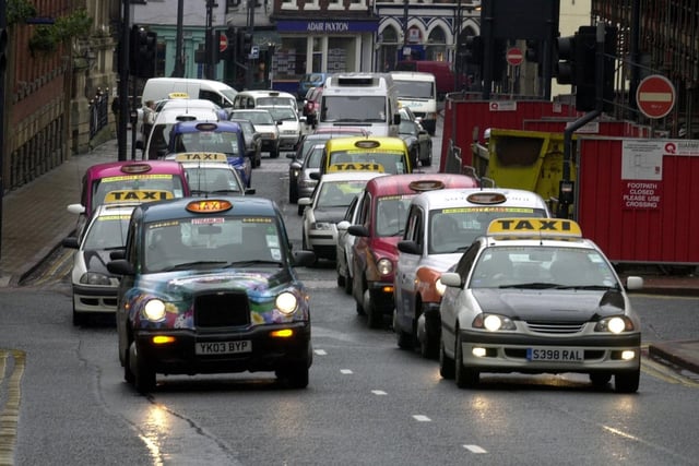 Taxi drivers brought the city centre to a standstill in February 2004 after staging a go slow protest around the city centre loop road.