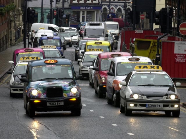 Taxi drivers brought the city centre to a standstill in February 2004 after staging a go slow protest around the city centre loop road.