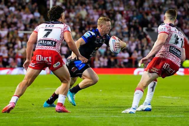 Lachie Miller was man of the match in Leeds Rhinos' win at Leigh Leopards. Picture by Olly Hassell/SWpix.com.