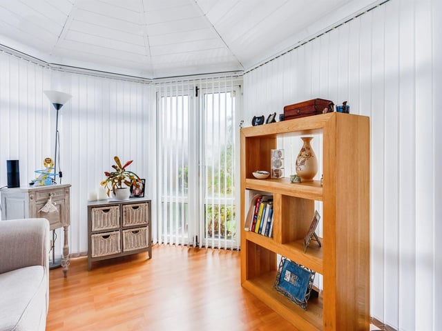 The conservatory provides more versatile space.