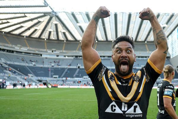 Castleford Tigers' Kenny Edwards shows his delight after Magic Weekend derby win over Leeds Rhinos.