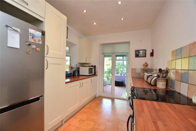 The galley-style kitchen can be accessed from the entrance hall and conservatory