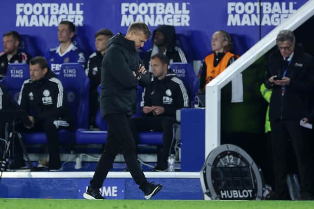 TOUGH NIGHT - Jesse Marsch and Leeds United are now seven games without a win in the Premier League, as fan anger exploded at Leicester City. Pic: Getty