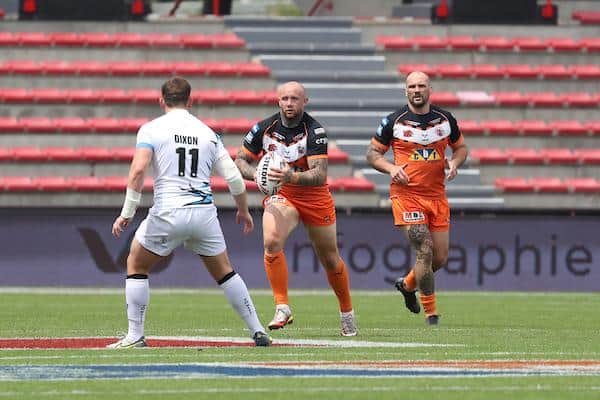 Nathan Massey on the ball for Tigers at Toulouse last season. Picture by Manuel Blondeau/SWpix.com.