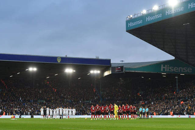 Paid by Leeds United, AFC Bournemouth and Elland Road in a one-minute silence for Armistice Day.