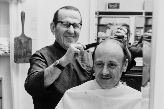 November 1972 and customer Leslie Harris thought Street Lane barber Barney Siddal was a cut above all the rest. He claimed he visited Barney for a haircut more than 450 over the years.