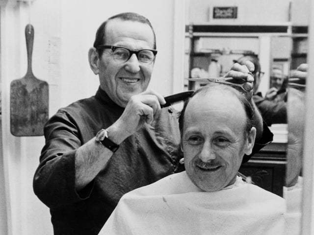 November 1972 and customer Leslie Harris thought Street Lane barber Barney Siddal was a cut above all the rest. He claimed he visited Barney for a haircut more than 450 over the years.