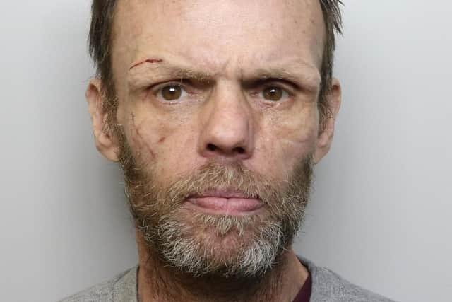 Leeds drug addict Hughes stalked his 82-year-old mother and made her feel scared to leave her own home. He was banned from visiting her because he would often turn up to demand cash for his drugs, and on occasion, break in and steal. The 57-year-old visited her home four times earlier this year wanting cash, thus breaching the non-molestation order he had been given. He was jailed for 20 months. (pic by WYP)
