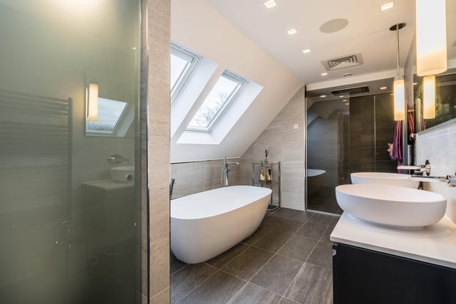 One of the stylish modern bathrooms within the house.