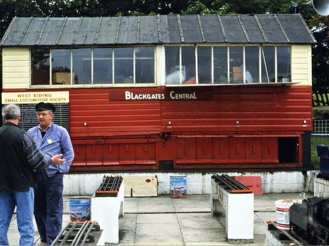 A sign promotes the West Riding Small Locomotive Company. This photo was taken in June 1995.