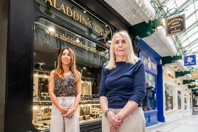 Jessica Spencer from Aladdin’s Cave Jewellery, a family-run antique and vintage jeweller in Leeds’ historic Queens Arcade who have been dealing in antique jewellery for over 45 years.