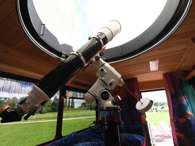 One huge and one small dome on the roof make way for the telescope and a radio dish to enable Moon Palace to function as an astronomical observatory.
