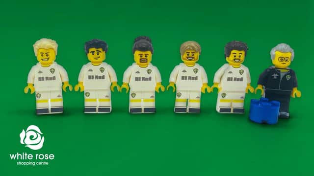 Leeds United LEGO mini-figures produced by White Rose Shopping Centre are up for grabs in our exclusive competition