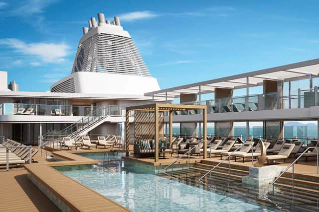 The pool deck on Silver Ray. Image: Silversea