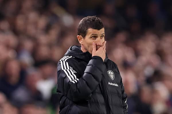LEEDS, ENGLAND - APRIL 04: Javi Gracia, Manager of Leeds United, reacts during the Premier League match between Leeds United and Nottingham Forest at Elland Road on April 04, 2023 in Leeds, England. (Photo by Alex Livesey/Getty Images)