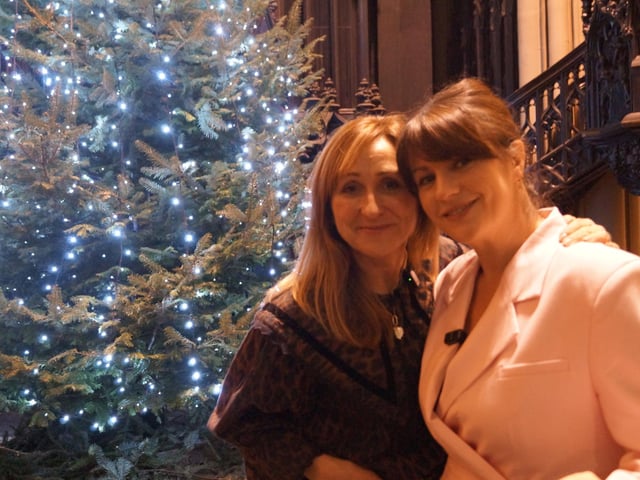 Emmerdale stars Laura Norton and Charlotte Bellamy at the NSPCC Carols by Candlelight service.