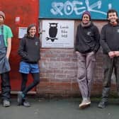The Leeds Bike Mill team outside their current workshop on Meanwood Road