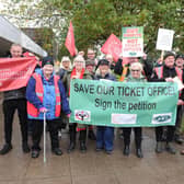 Cross Gates train station, where campaigners were protesting ticket office closures in November, 2022.