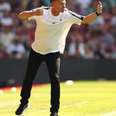 SOUTHAMPTON, ENGLAND - AUGUST 13: Jesse Marsch, Manager of Leeds United reacts during the Premier League match between Southampton FC and Leeds United at Friends Provident St. Mary's Stadium on August 13, 2022 in Southampton, England. (Photo by Henry Browne/Getty Images)