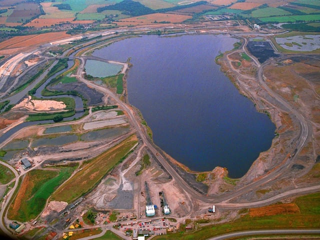 The flooded St Aidans Open Cast Mine site, near Swillington, pictured in August 1994.