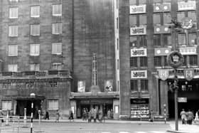 The Queens Hotel building in June 1953 which comprised of the hotel with railway station on the right and News Theatre sandwiched in between. The News Theatre opened in 1938 and had only 290 seats, specialising in up to minute news, showing Pathe News and cartoons. The emphasis changed when it became the Tatler film club in 1969 and the Classic in 1979. City Square is decked out for the coronation.