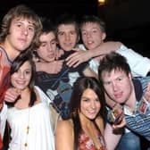 Mike, Brad, Rob, Danny, Laura and Pij outside Flares.