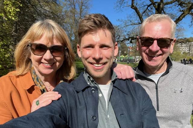 Deborah, Lewis and David in Sweden.