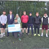Chris Spargo, GP Practice Manager from Leeds, with his wife Karen and the Guiseley Juniors FC