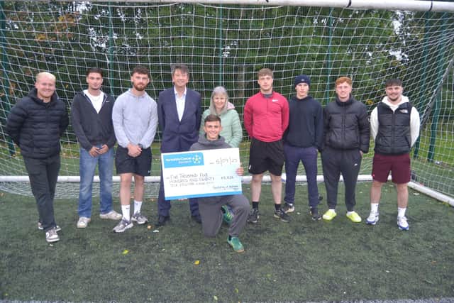 Chris Spargo, GP Practice Manager from Leeds, with his wife Karen and the Guiseley Juniors FC