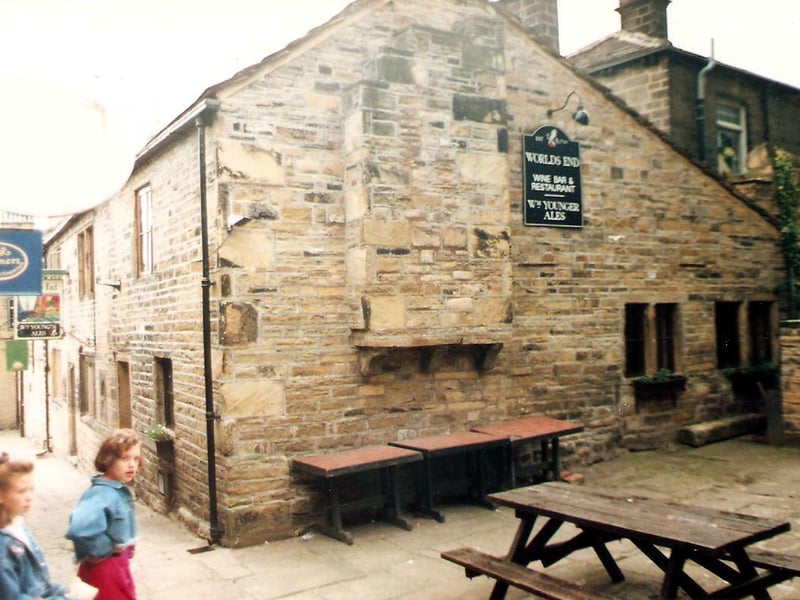 The World's End wine bar and restaurant on Wesley Square in Pudsey pictured in May 1990.